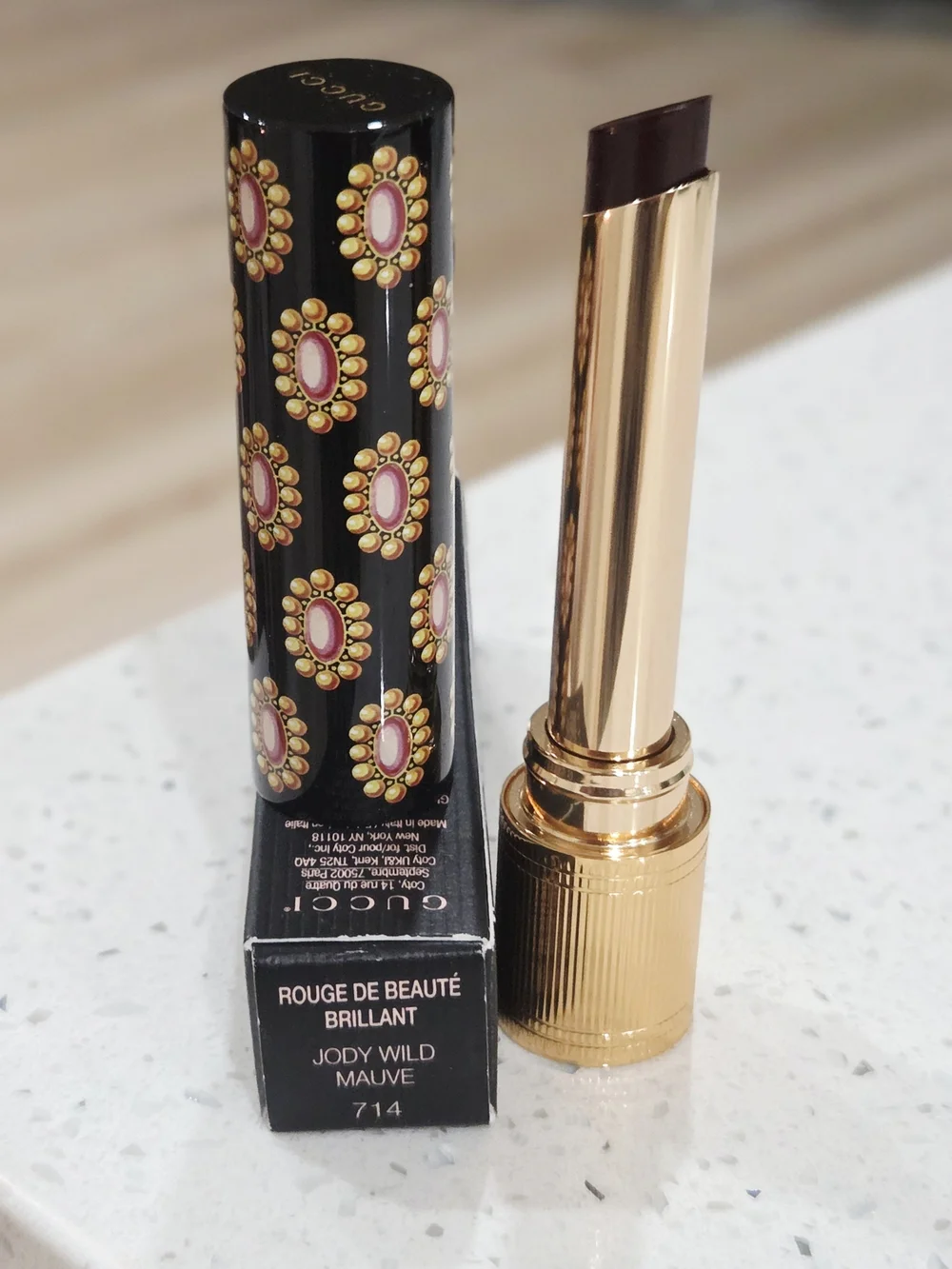 Gucci Rouge de Beauté Brilliant Lipstick — Jody Wild Mauve (714)